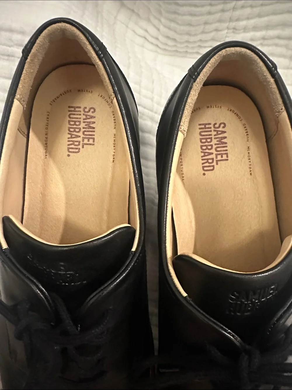 EUC sz15 Men Samuel Hubbard Classic Black Leather Derby Shoes WORN ONCE